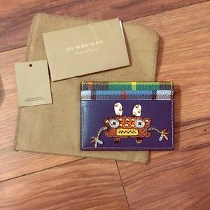 Burberry Creature Appliqué Leather/Snake Card case